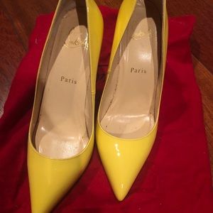 100% authentic Louboutin yellow patent